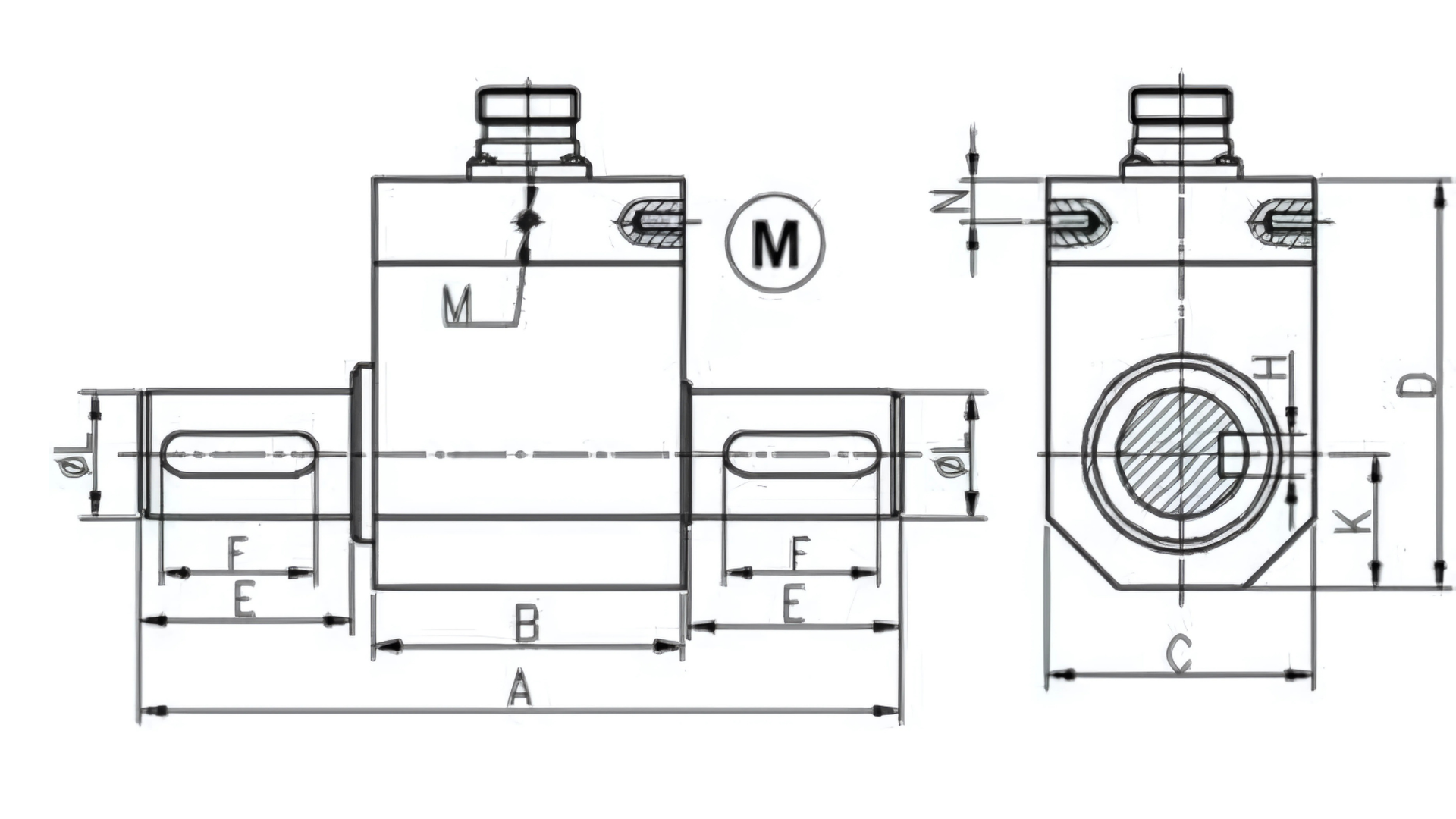Rotary Torque Transducer Dimension Diagram