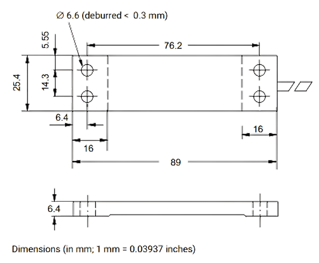 Strain Transducer Dimension Diagram