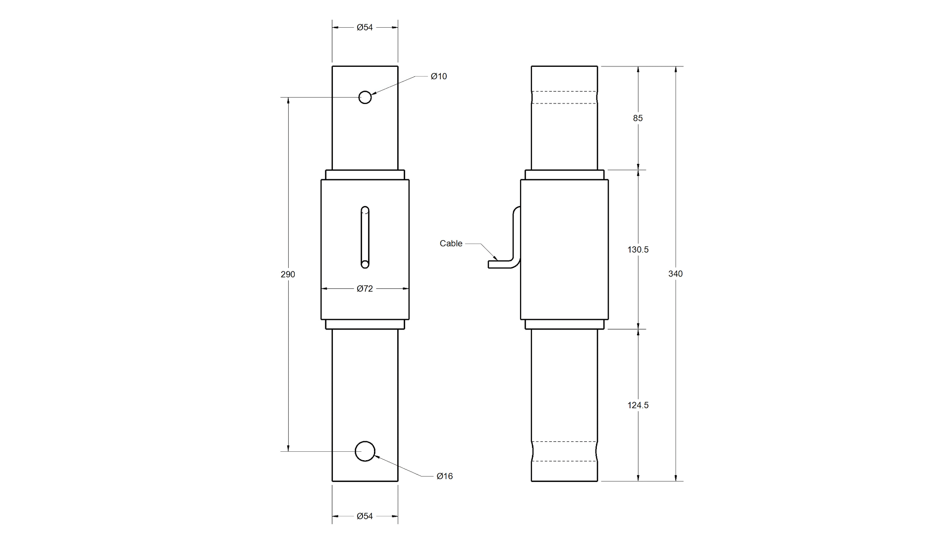 SreeKa Weigh Bar Dimension Diagram