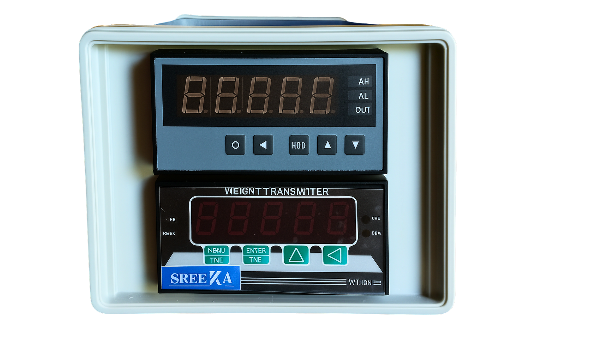 Front view of load displacement indicator